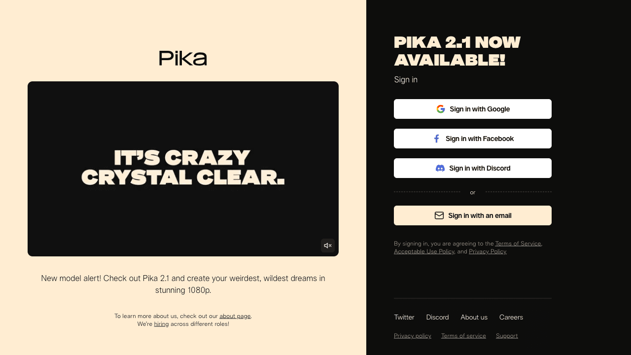 Pika 2.1で夢をビデオに